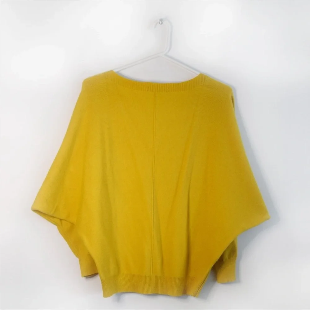Yellow Women's Sweater with Dolman Sleeves - Picture 3 of 3